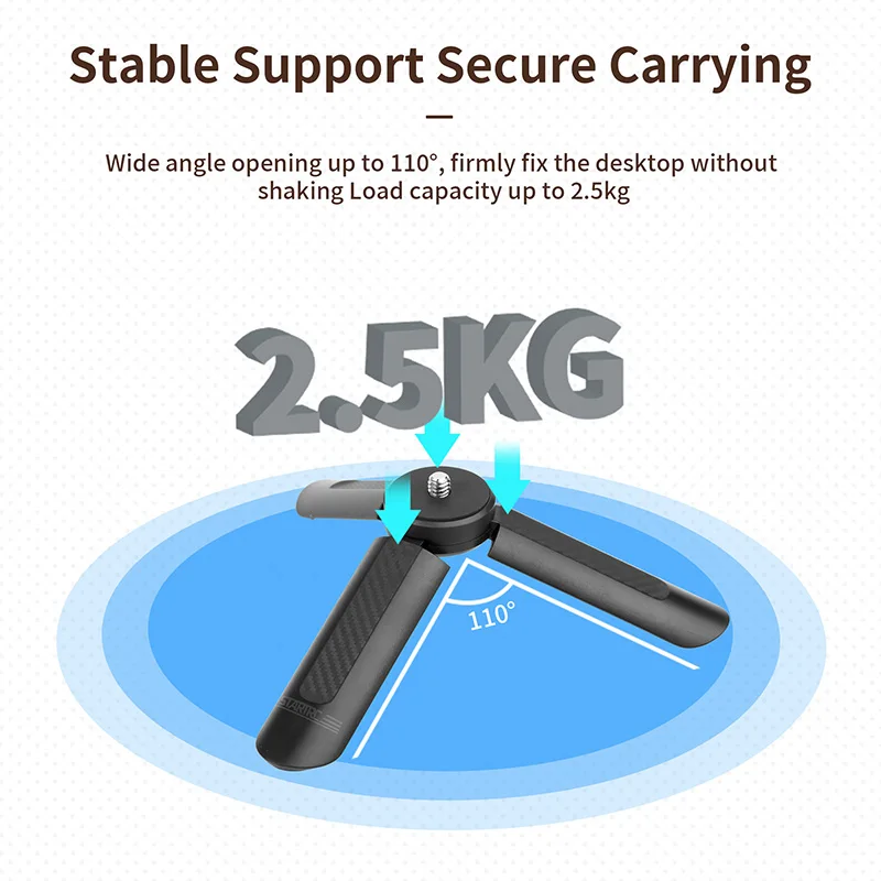 Treppiede universale per Insta360 X4/Action 5 pro/Pocket 3 Treppiede da tavolo Staffa portatile per Action 5 Accessori per fotocamera - immagine 3