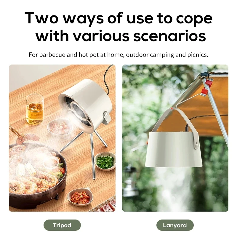 Xiaomi New Portable Exhaust Fan Small Kitchen Hood Extractor Barbecue USB Supply Desktop Range Hoods Mini Suction Cooker Hood 6