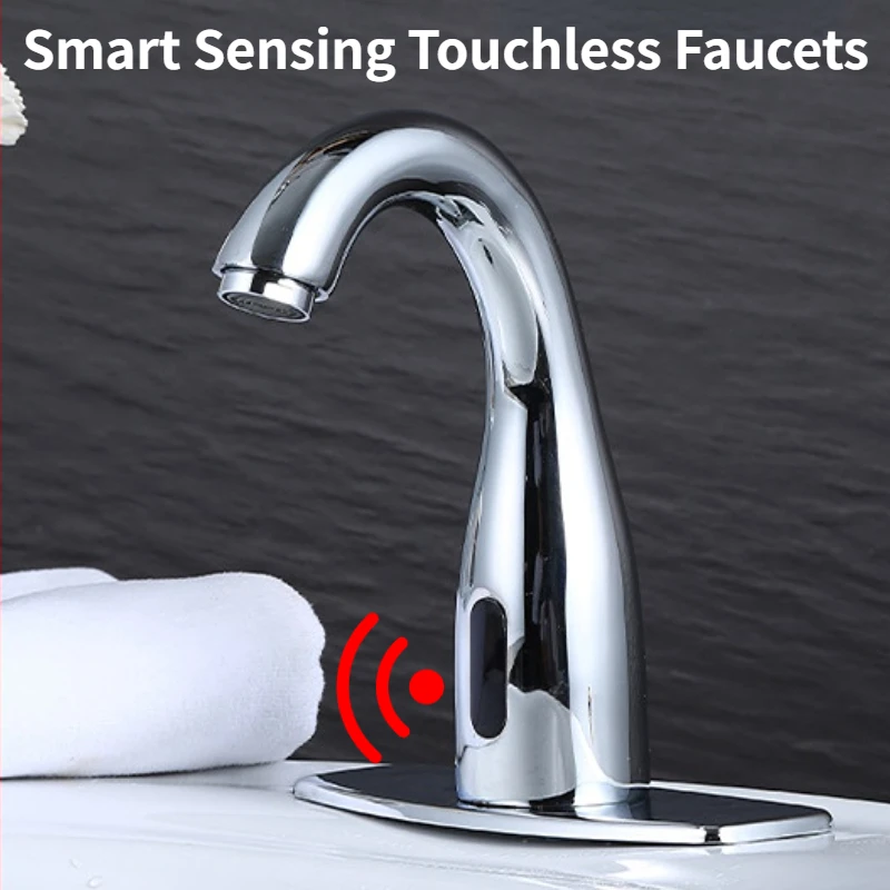 

Smart Kitchen Touchless Faucet Infrared Sink Mixer Tap Brass Bathroom Basin Smart Sensor Faucet Deck Mount Elbow Faucet Auto Tap