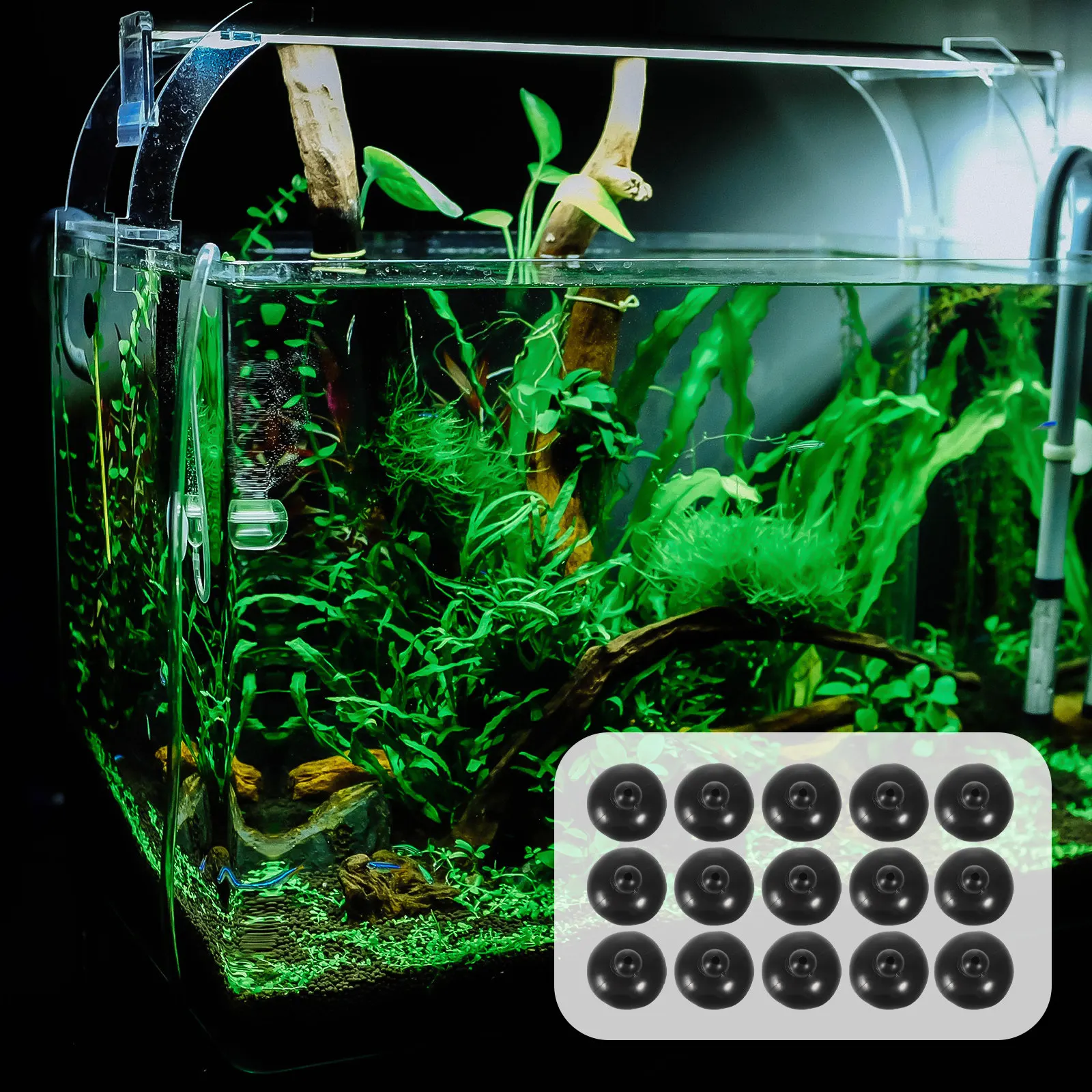 100개 어항 수조 흡착판 플라스틱 펌프 홀더 흡착기 물 고정기 수중 펌프 액세서리 교체품