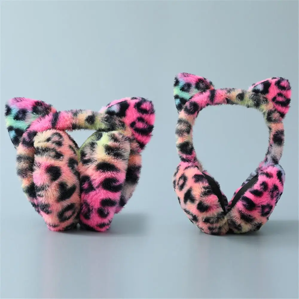 Women Fashion Leopard Winter Soft Earmuffs Women Ladies Girls Earflap Warmer Fluffy Plush Ear Muffs