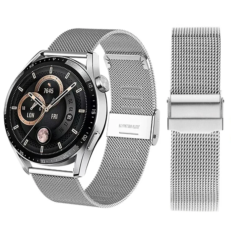 

22mm Watchband for Huawei Watch GT 3 GT2 GT4 46mm Milanese Strap Metal Stainless Steel Wristband for Gt 3Pro /Gt2Pro/Watch3/3Pro