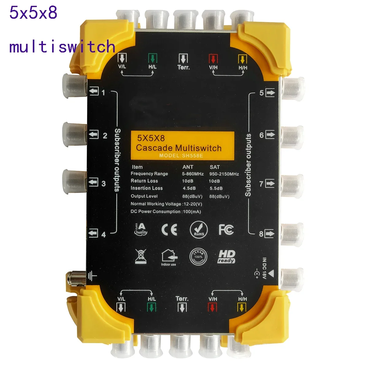 free shipping 5x5x8 multi switch SATELLITE MULTISWITCHE, cascade switch, satellite multi-way switch, satellite switch