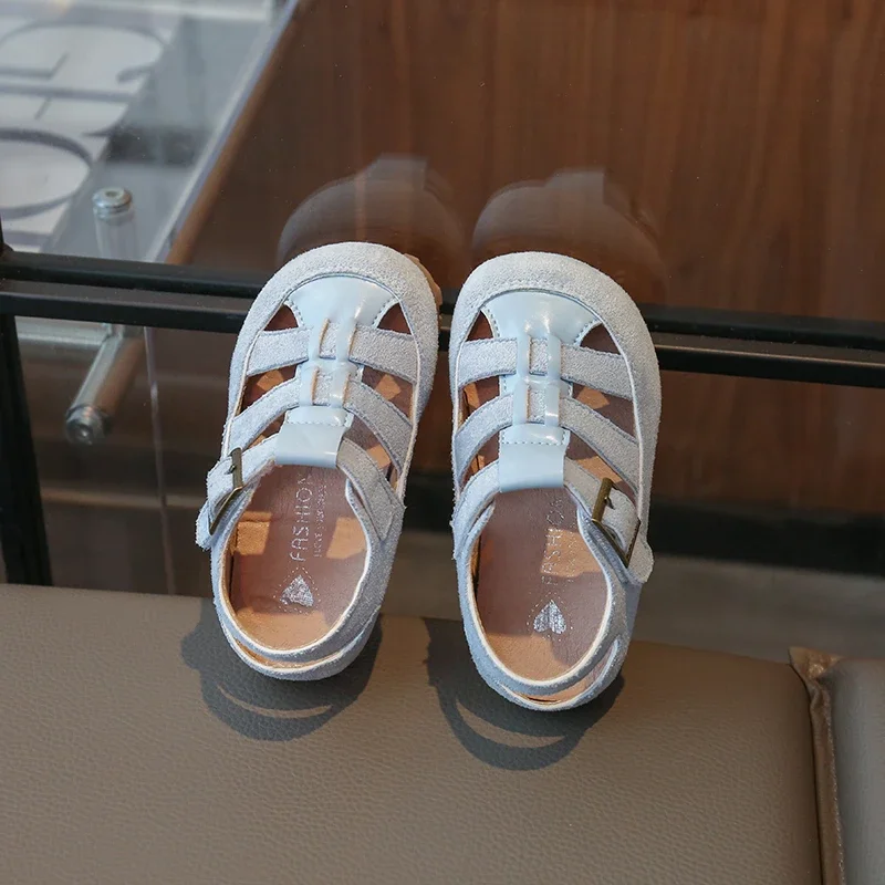 Girls Woven Flat Sandals Summer Beach Thick Bottom