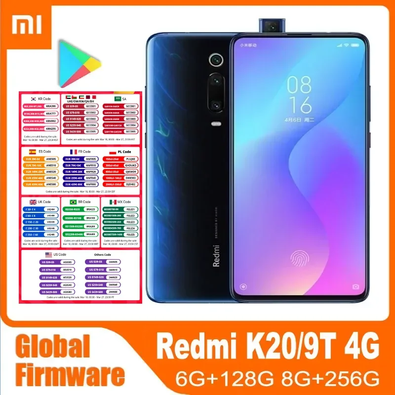Original Xiaomi redmi Mi 9t k20 mobile phones celulares smartphone Cellphones android snapdragon