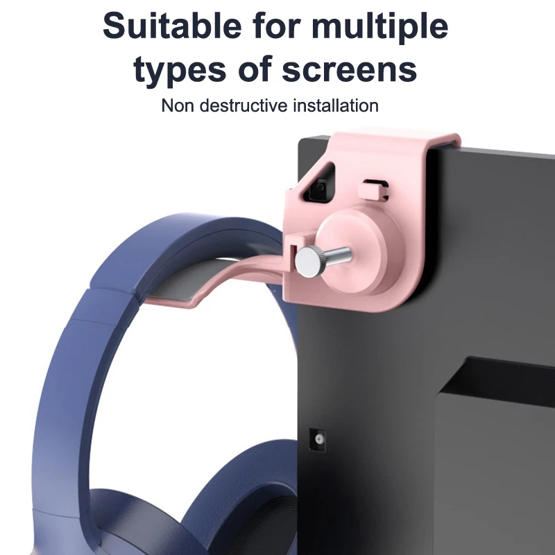 Headphone Holder PC Monitor Hanger Wall Hook Monitor Earphone Stand Universal Headset Hanging Hook Durable Headphone Bracket