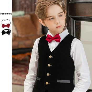 Teenagers Bow tie Knot Black Red Cravat Formal Wedding Ties Kid Clothing Accessories Gentleman Neck Gift High School Students