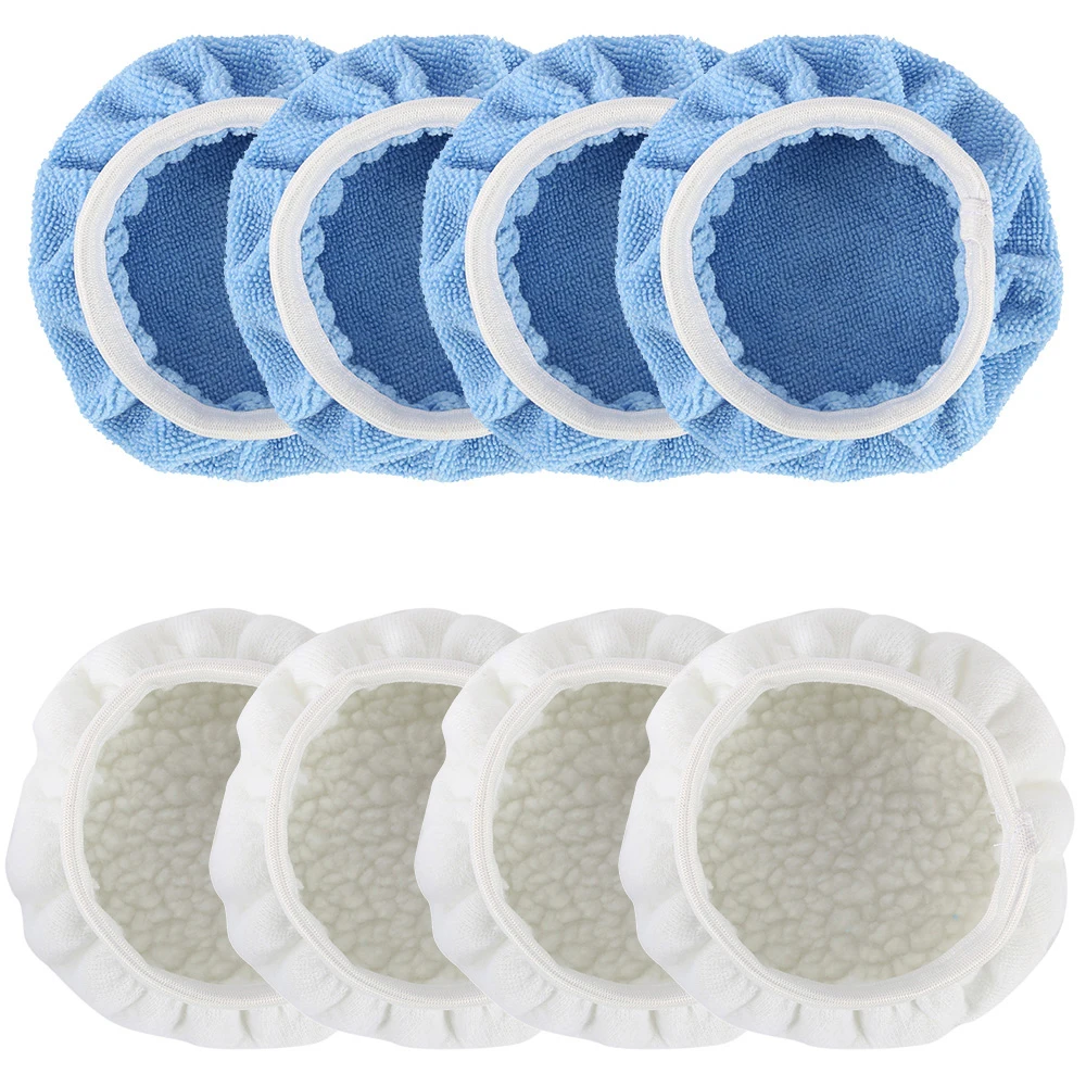 8Pcs Polishing Bonnets Buffer Pads 6 Inch Polishing Wheel Soft Wool Pads For Boat Car Polisher Buffing Removes Scratches car polishing pad car polish pad wool polishing pad polishing wheel disc polishing wheel kit wool polishing head