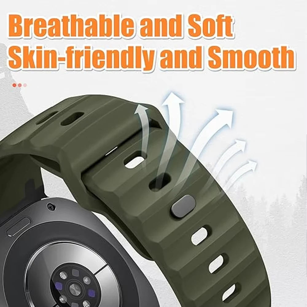 Metal and Silicone Sport Breathable Watch Band Bracelet
