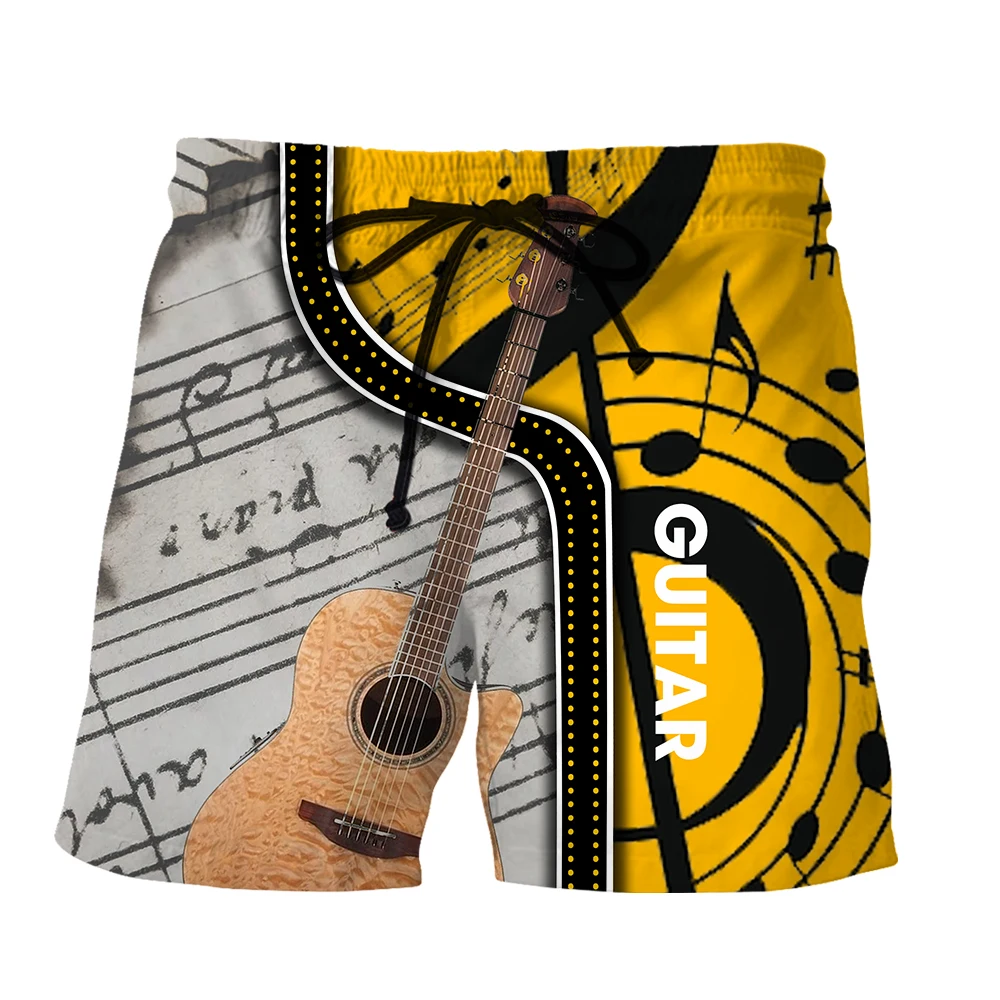 SONSPEE Summer Musical Notes 3D Printed Shorts Men Women Graphic Harajuku Pants Sport Music Instrument PersonalityCool Shorts