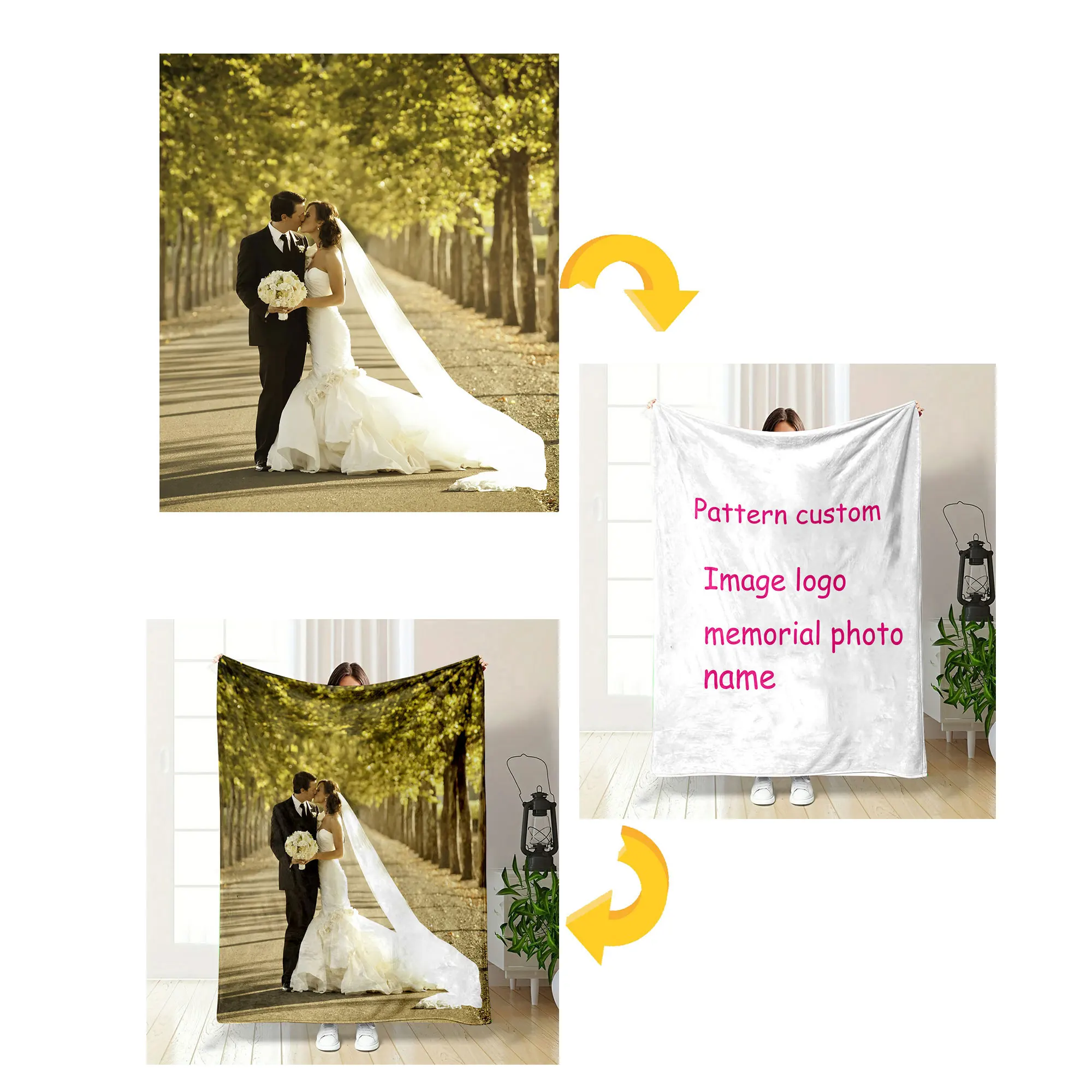 Photo Custom Blankets Add Your Creative Patterns Pet Photo Prints Suitable for Home Sofas Outdoor Camping Travel Beach Blankets 2