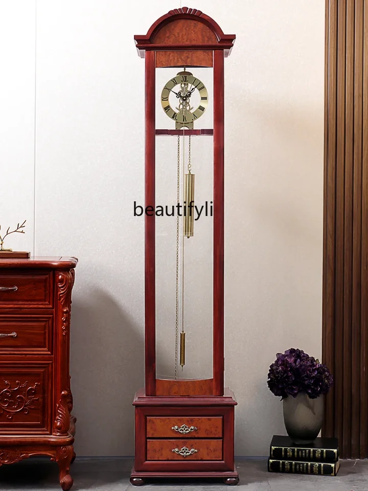 無垢材のクリエイティブな機械式フロアクロック、おじいさんの時計