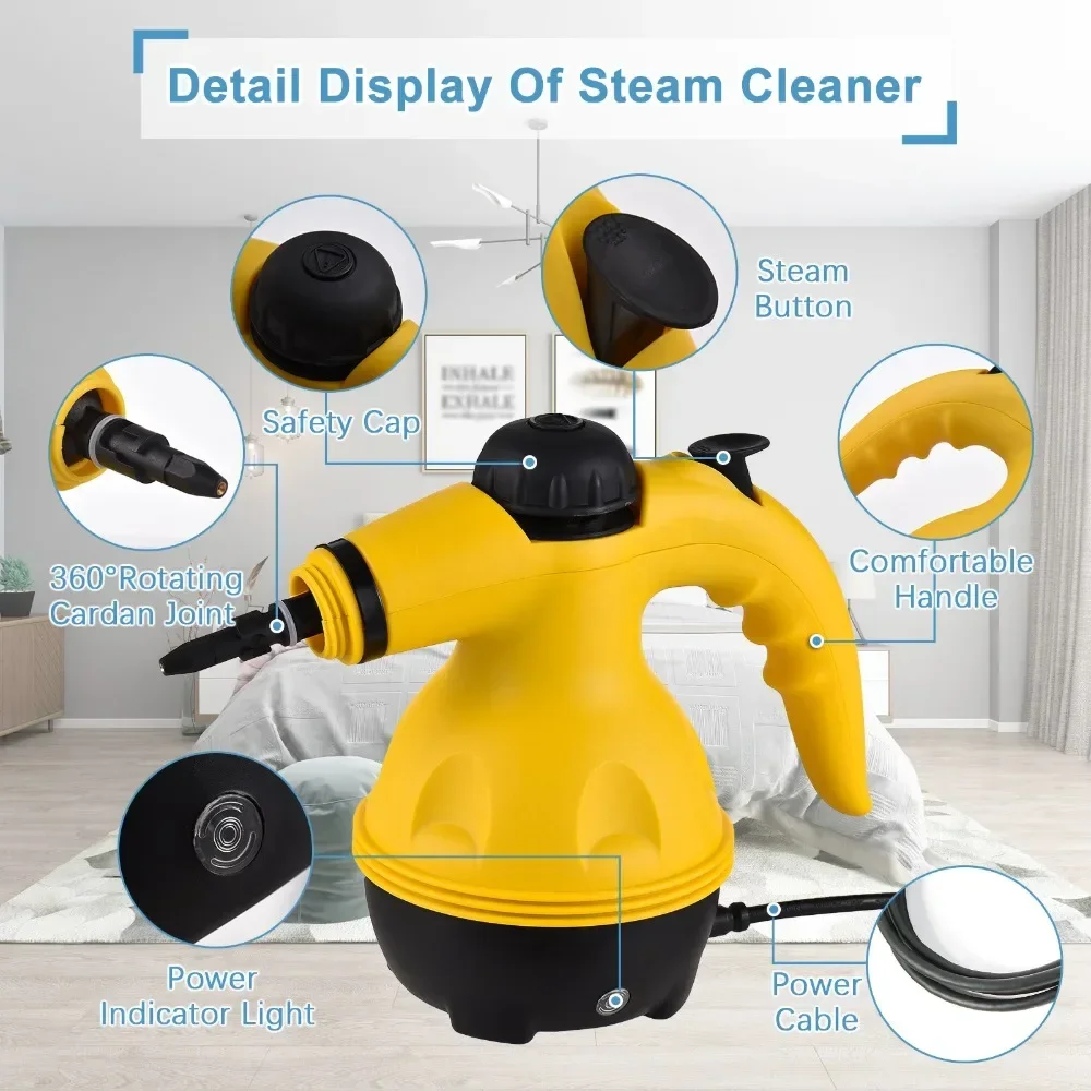Steam Cleaner Limpiador De Vapor 2500W Portátil - 6 Velocidades, 1.2L, 3  Bares De Presión, Ideal Para Cocina Y Baño Limpiadora Vapor Para Casa