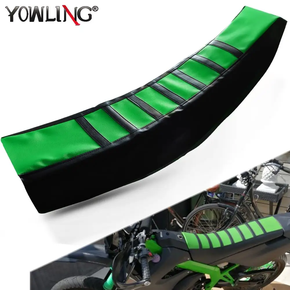 

Мягкий чехол на сиденье для Kawasaki KX KLX KFX KDX 65 80 85 125 250 250 450 450 150 F/R/S Dirt Pit Bike Enduro, Мотокросс, ребристый захват
