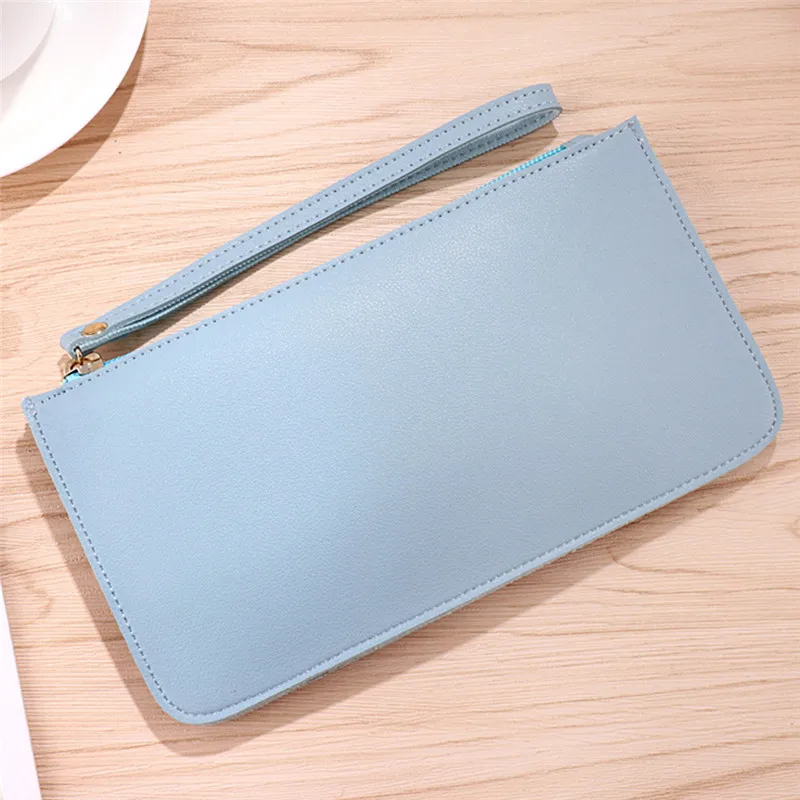 Women PU Leather Zip Clutch Wallet Ladies Phone Storage Bags Long Purse Bag Handbag Card Holder 6 Colors credit card holder synthetic leather wallet