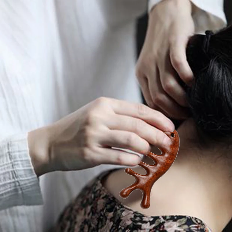 Description Picture 6 of itemNewest Sandalwood Hair Comb Anti-static Styling Tool Scalp Relax Acupoint Massager Facial Massage Portable Wooden Handle Comb