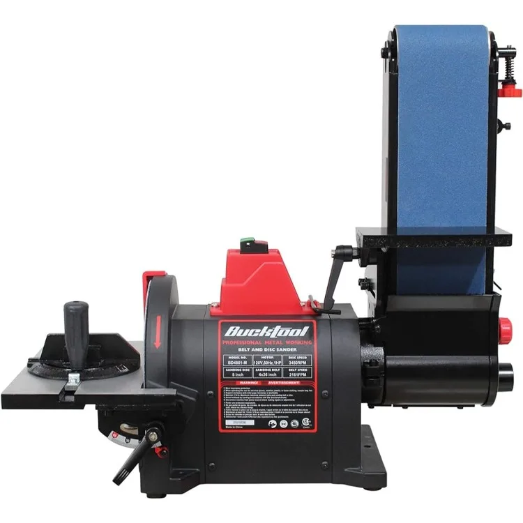 

Ленточный шлифовальный станок BUCKTOOL Pro 1HP для металлообработки, 4x36 дюймов ленточный и 8 дисковых шлифовальных машин с прямым приводом 1HP