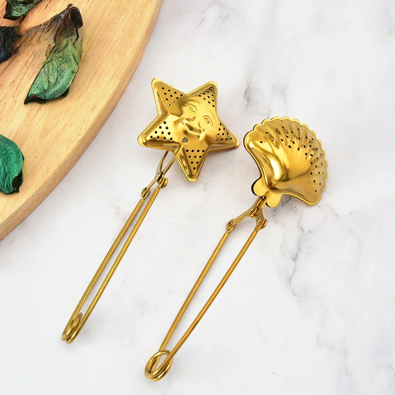Stainless Steel Gold Tea Infuser Sphere Mesh Strainer Coffee Diffuser Handle Ball Herb Spice Filter Tea Bag Difusor Kitchen Tool