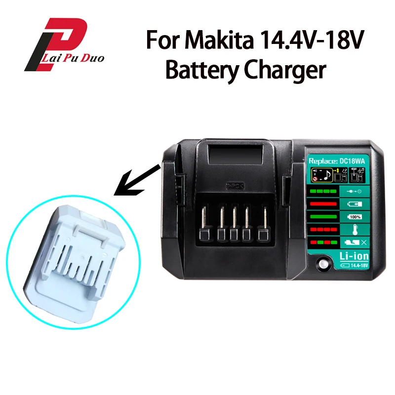 

Зарядное устройство BL1815G BL1413G для литий-ионных аккумуляторов Makita 14,4-18 в, перезаряжаемый Электроинструмент DC18WA, зарядное устройство для литиевых аккумуляторов 100-240 В