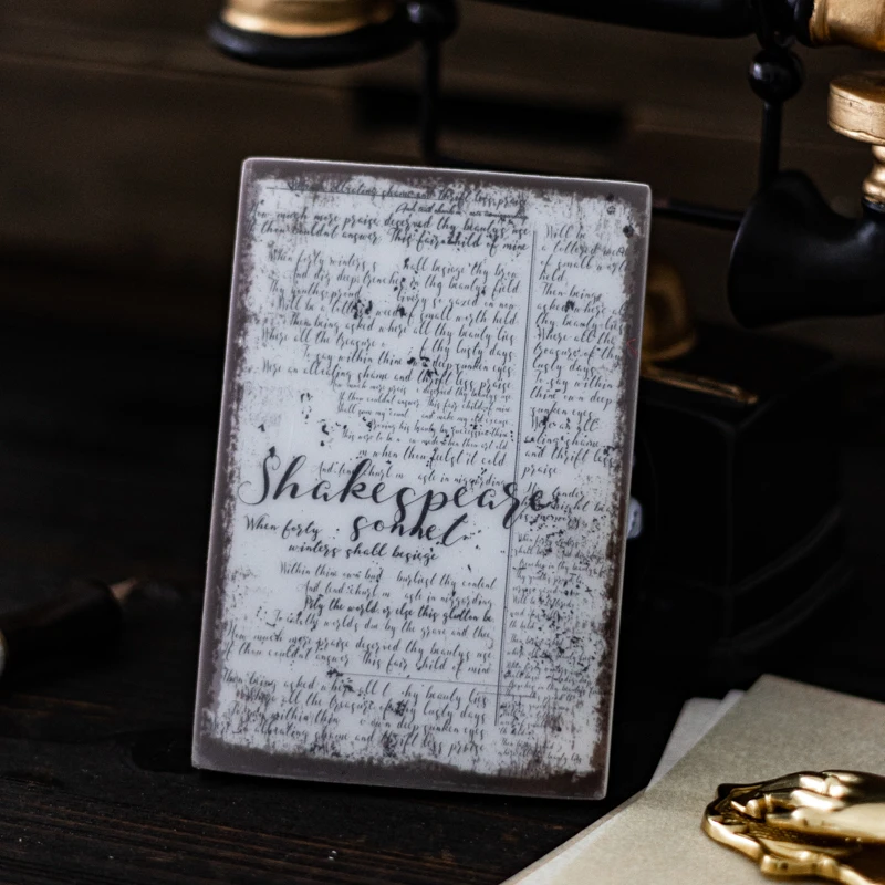 Yofun 11 개/대 불완전한 시 빈티지 텍스트 스탬프 10 장 재료 논문 크리 에이 티브 DIY 저널 콜라주 스크랩북 diy