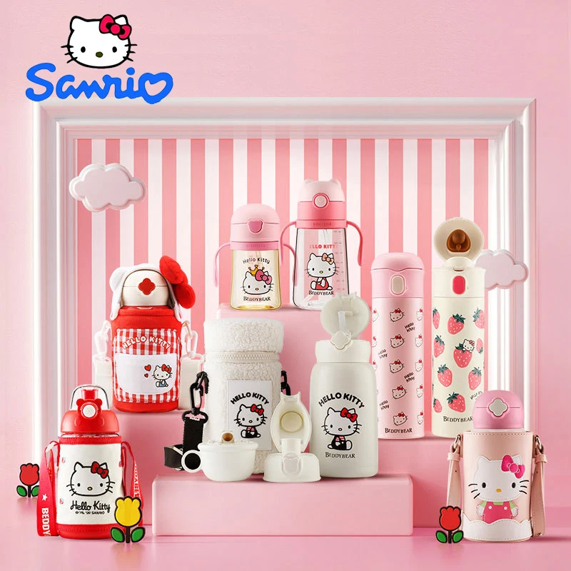 

2023 New Sanrio Hellokitty Cup Thermal Insulation Cup Men And Women Flower Tea Cup Filtration Office Creative Lovely Water Cup