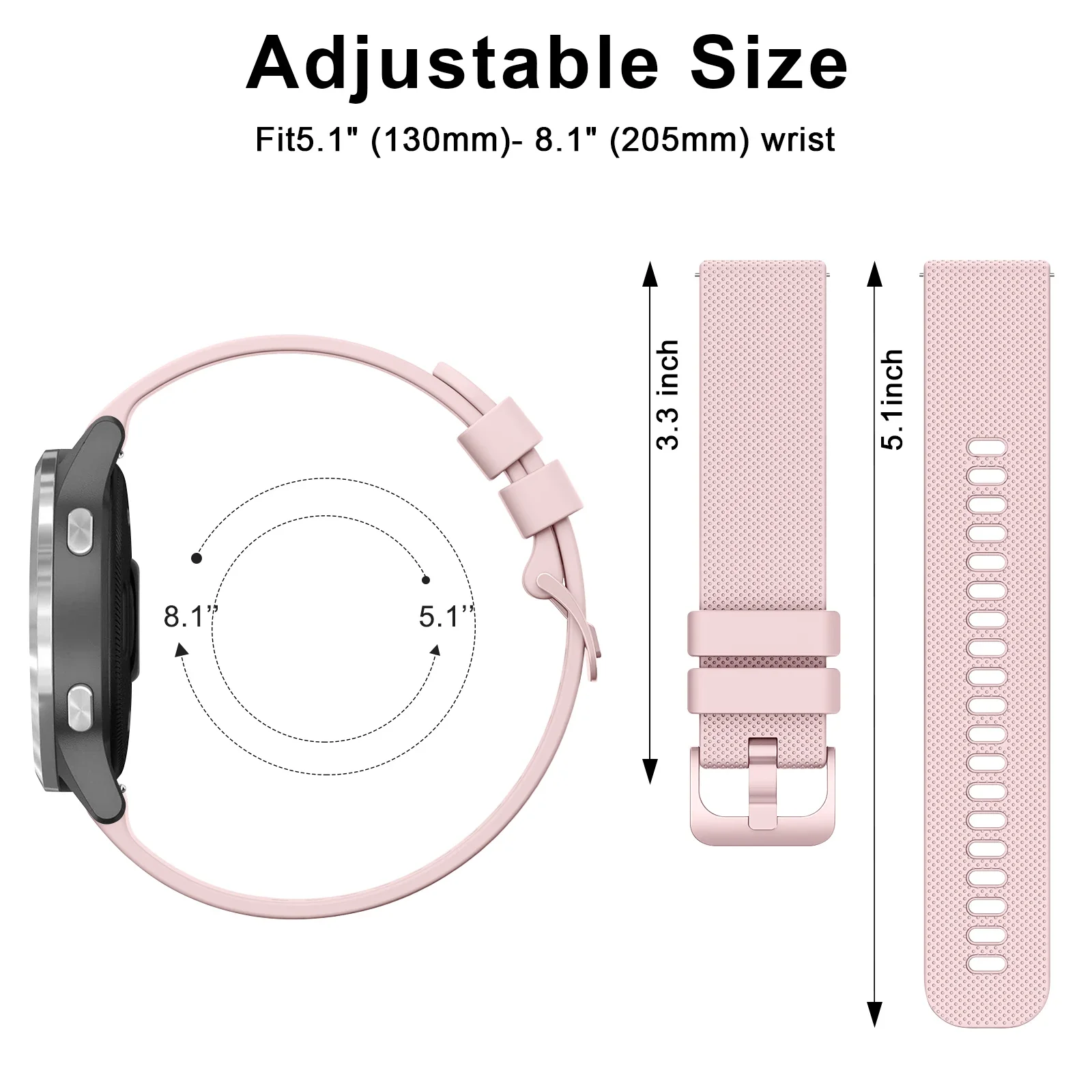 Elegant 18mm Silicone Watch Strap