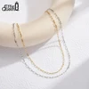 Effie Queen 925 Sterling Silver Chopin, Paperclip, Bamboo Link Chain Choker For Men Unisex Design Collares Basic Necklace SC82 1