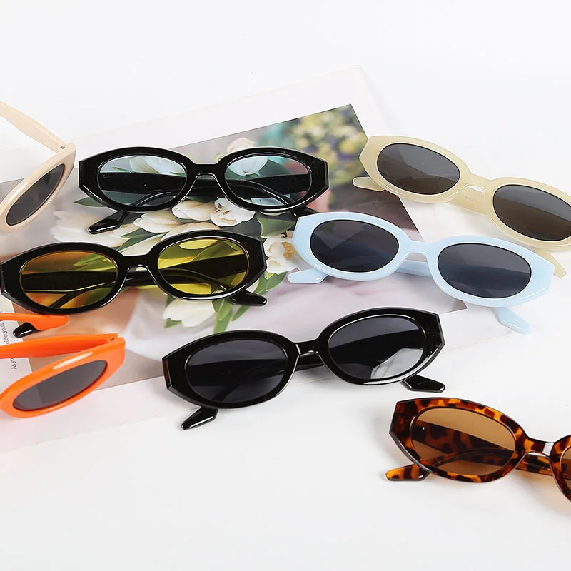 Black Small Frame Sunglasses For Women's Summer Oval Trendy Sunglasses fashion sunglasses