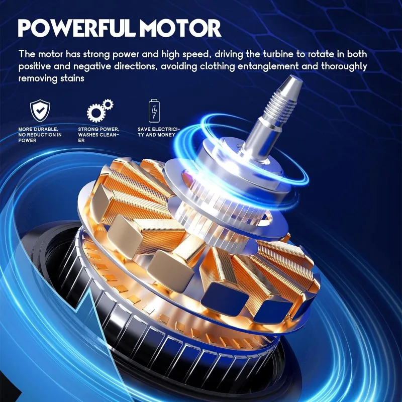 INTERGREAT Portable Washing Machine, 11 Lbs Mini Small Washer Machine, Single Tub Laundry Washer for Apartments, Dorms,Traveling 6