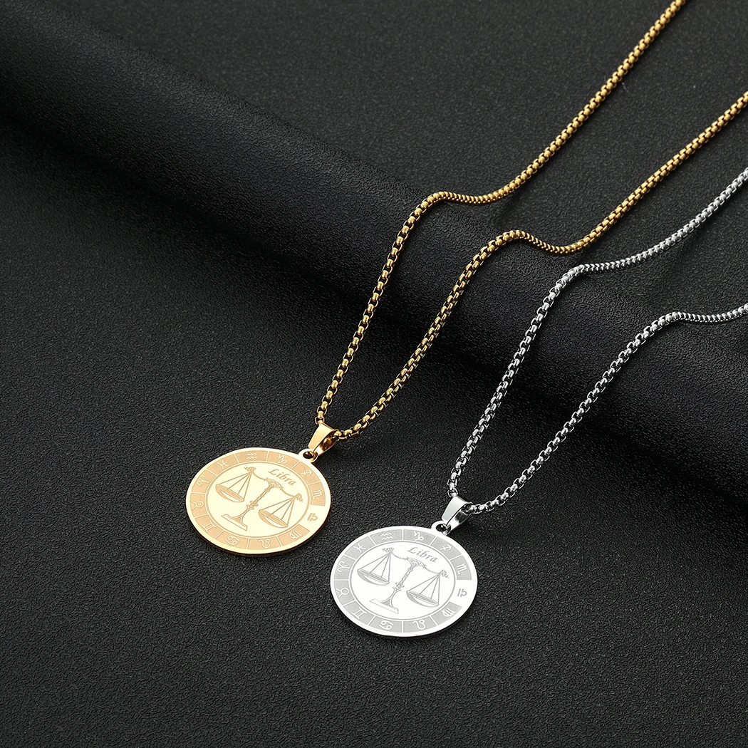 Gran oferta collar de constelación de 12 signos del zodiaco disco de Gran oferta collar de constelación de 12 signos del zodiaco disco de