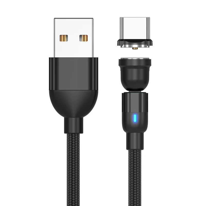 Universal 540° Rotating Magnetic USB Type C Charging & Data Sync Cable - 2.4A