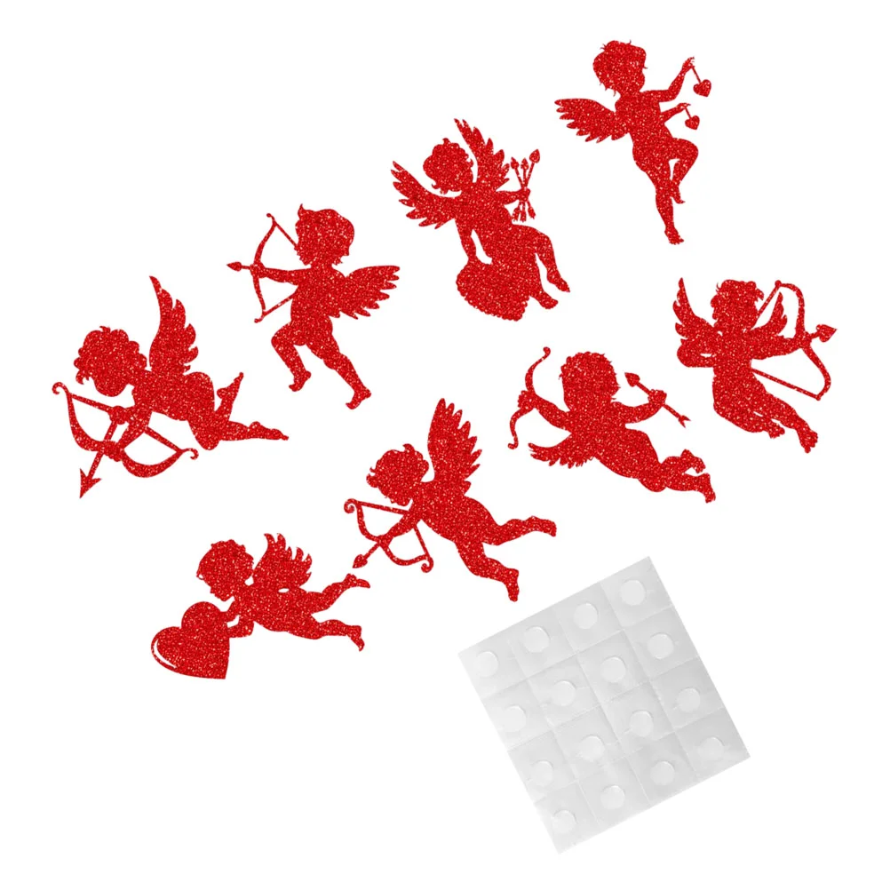 

8 Pcs Decor Valentine's Day Decorative Window Stickers Decal Decals Cupid Theme for Patch