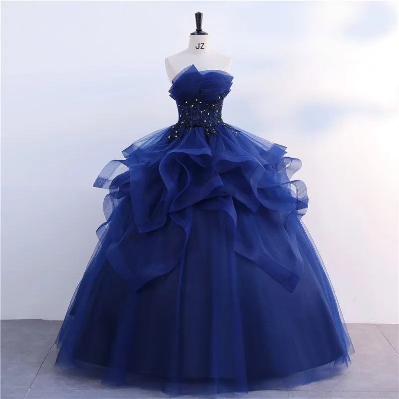 Strapless Party Dress Navy Blue Quinceanera Dresses Luxury Prom Ball Gown | eBay Strapless Party Dress Navy Blue Quinceanera Dresses Luxury Prom Ball Gown | eBay