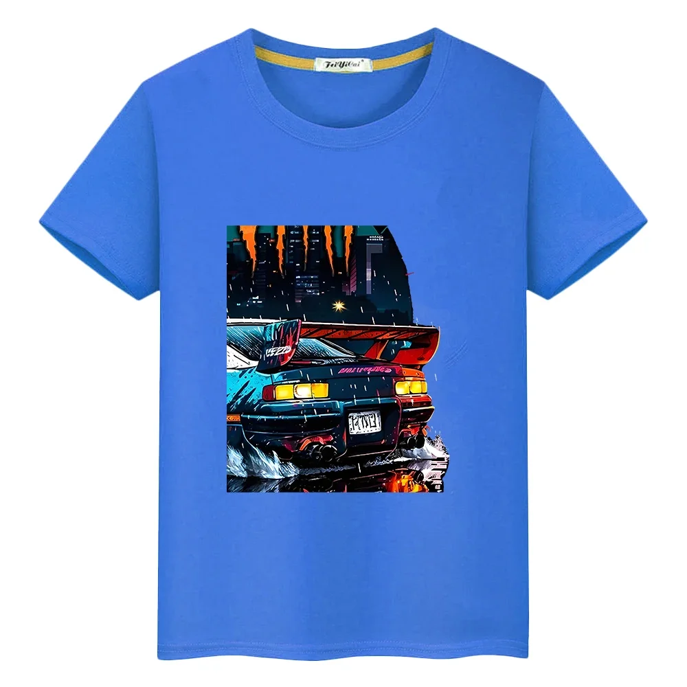 

Japanese Car 100%Cotton T-shirt Print Short Sleeve y2k one piece boys pride tshirt JDM Manga MK Anime T Shirt kids clothes girls