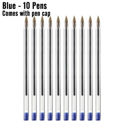 Set of Black, Red, and Blue Gel Ballpoint Pens - 1.0mm Smooth Writing Signature Pens for School and Office Use (Blue 10Pens)