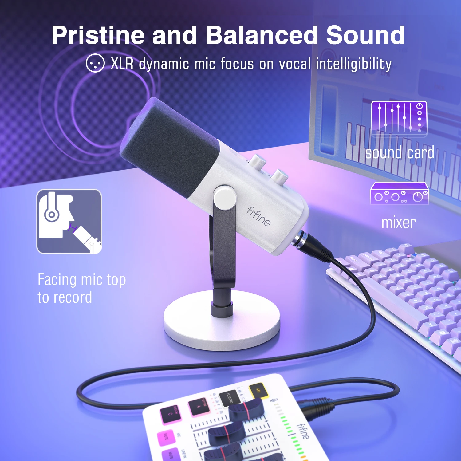 FIFINE USB/XLR Dynamic Microphone with Touch Mute Button,Headphone jack,I/O  Controls,for PC PS5/4 mixer,Gaming MIC Ampligame AM8 - AliExpress