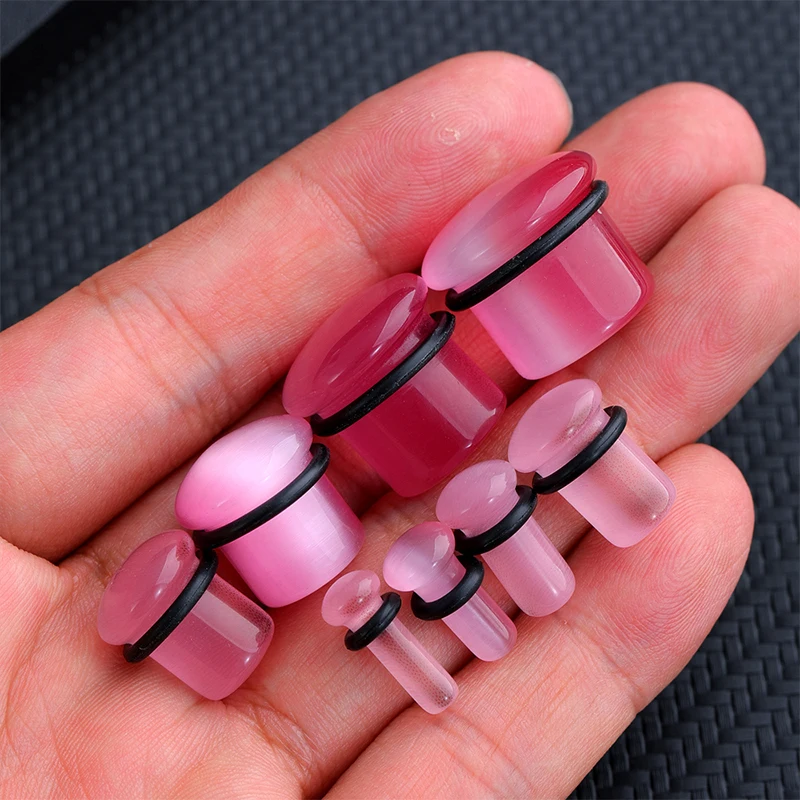 2pcs Organic Stone Ear Plugs Tunnels Single Flare Piercings Oreja Earrings Gauges Round Helix Lobe Labret Stretcher Body Jewelry