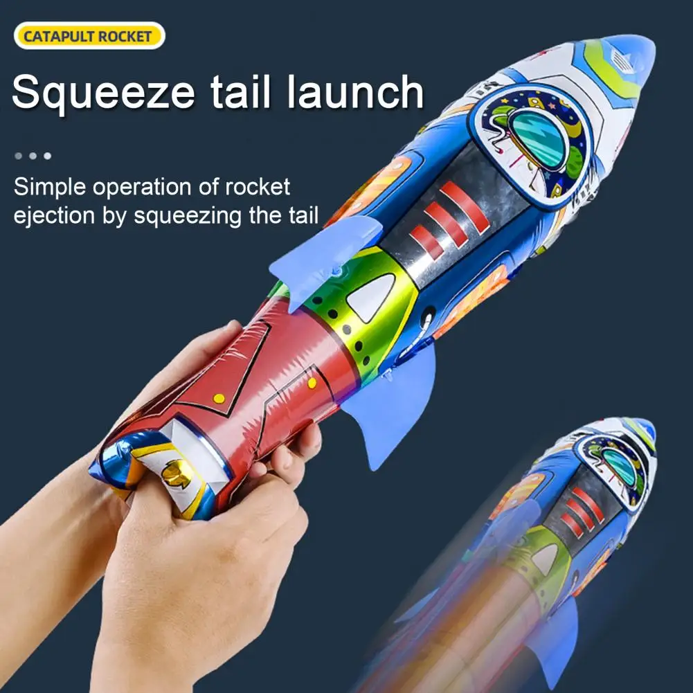 

Kid Rocket Toy 1 Set Creative Safe Realistic Game Inflatable Hand Throwing Rocket Children Supply