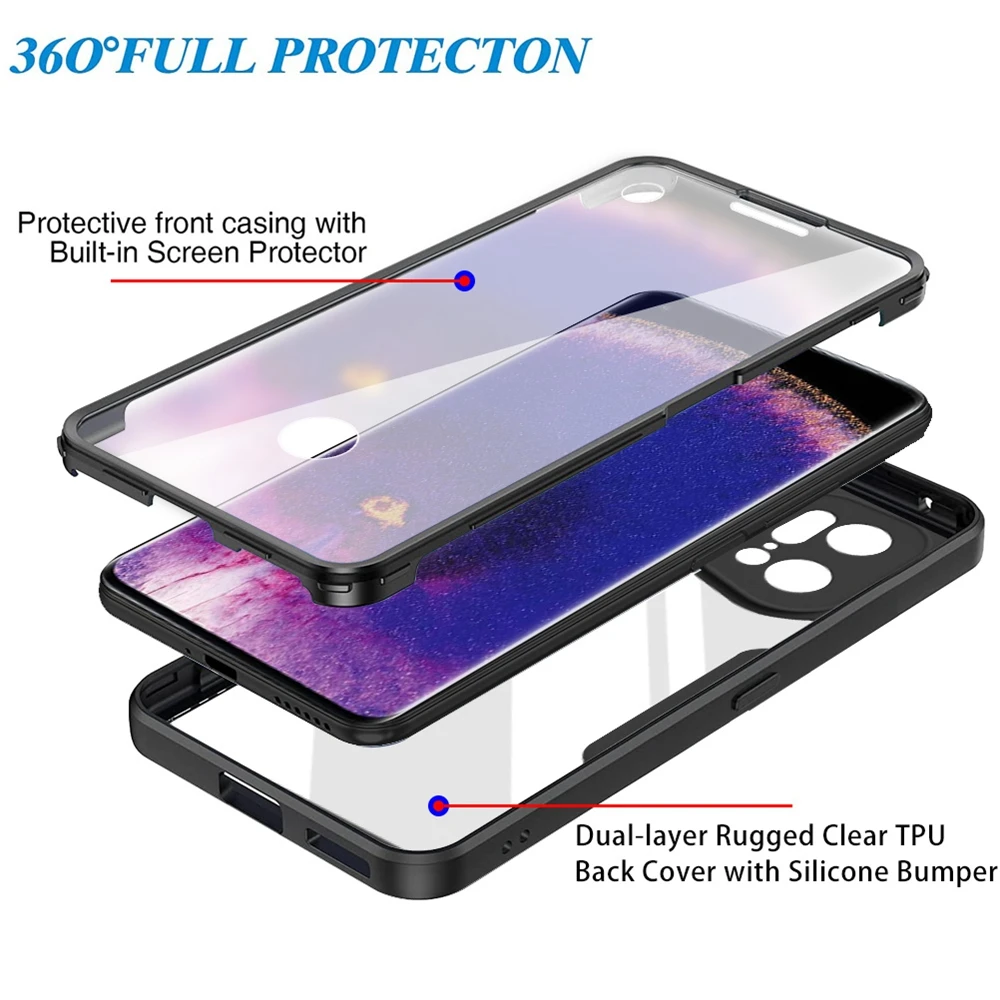 Funda Reno7 5G 360 Ǯ  ̽ on OPPO Find X5 Lite Pro Reno 7 5G ̽, Ÿ   ȣ ʸ  Ŀ