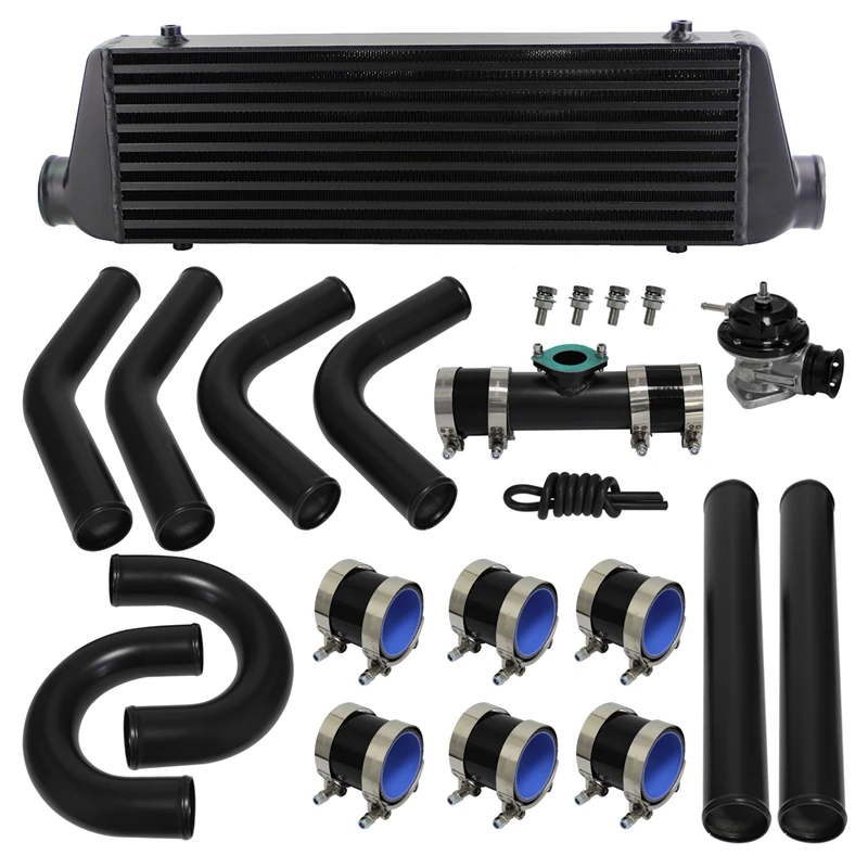 2.5" 63mm Universal Intercooler + Alloy Pipe Hose + Bov Turbo Blow Off