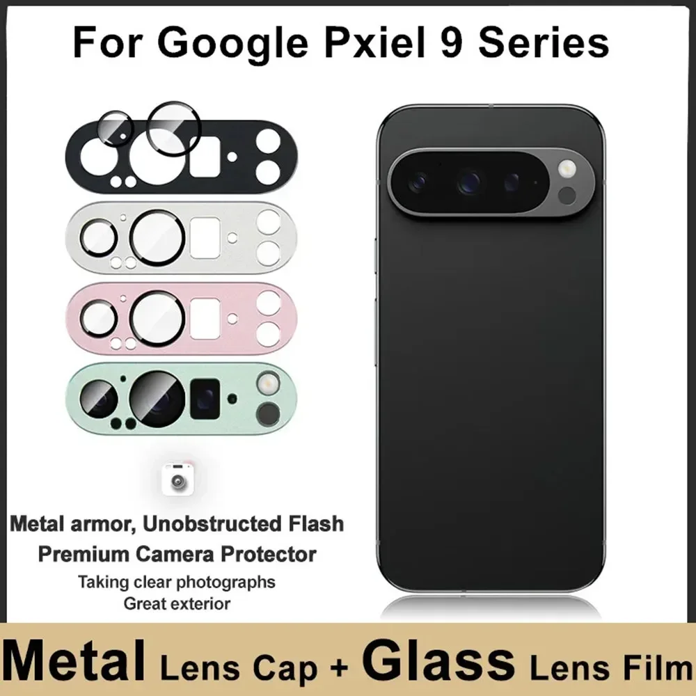 Durable Rear Metal Camera Bezel Cover with 9H Tempered Glass Protector