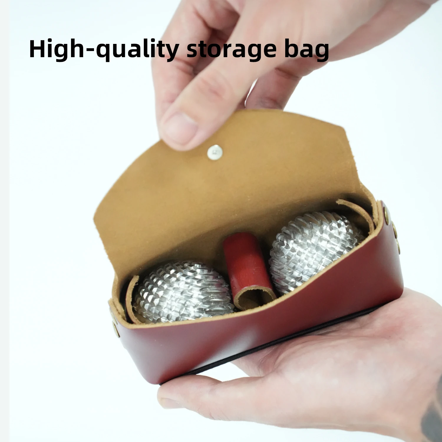 Da Qi Stainless Steel Solid Fitness Walnut Balls / Middle-aged and Elderly Massage / Health Hand Rotation Balls