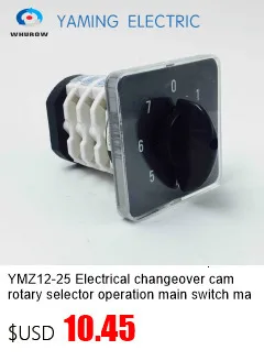 YMZ12-32/4 Wahlschalter Starter Star/Dreieck Elektrischer Umschalt-Drehnockenschalter 32 A 4-polige 3-Positionen-Splitterkontakte – Detail 5