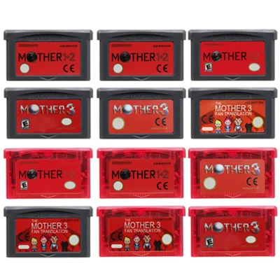 GBA Mother Series Game Cartridge 32-Bit Video Game Console Card Mother 1 2  3 USA/EUR/ESP/FRA Version Gray Red Shell for GBA NDS