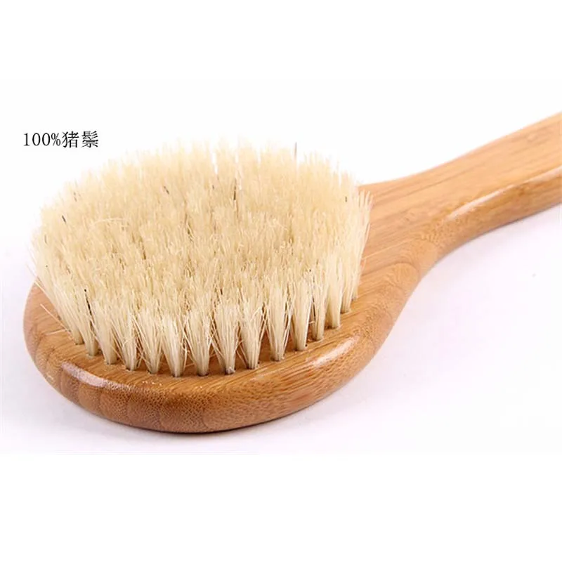 33cm Bamboo Shower Body Brush with Boar Bristle Perfect for Dry Skin Brushing Essential for Cellulite Reduction Skin Exfoliation 2