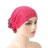 Velvet Hijab Ladies Hat Crystal Muslim Winter Hood Hat Fashion Crystal Headscarf Scarf Fashionable Head Wraps Head Cover Hat 2