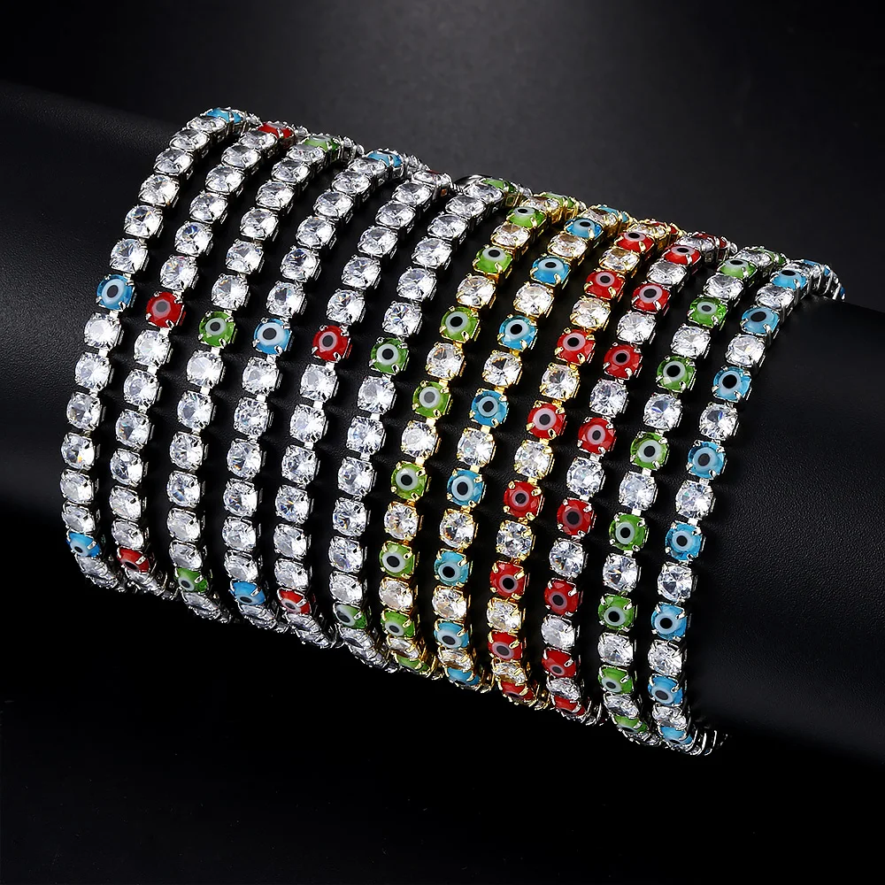 Glück Türkei Bösen blick Einstellbare Armband Für Frauen Zirkon Rot Blau Auge Tennis Kette Armreifen Viel Glück Reichtum Schmuck Geschenke H162 – Detail 2
