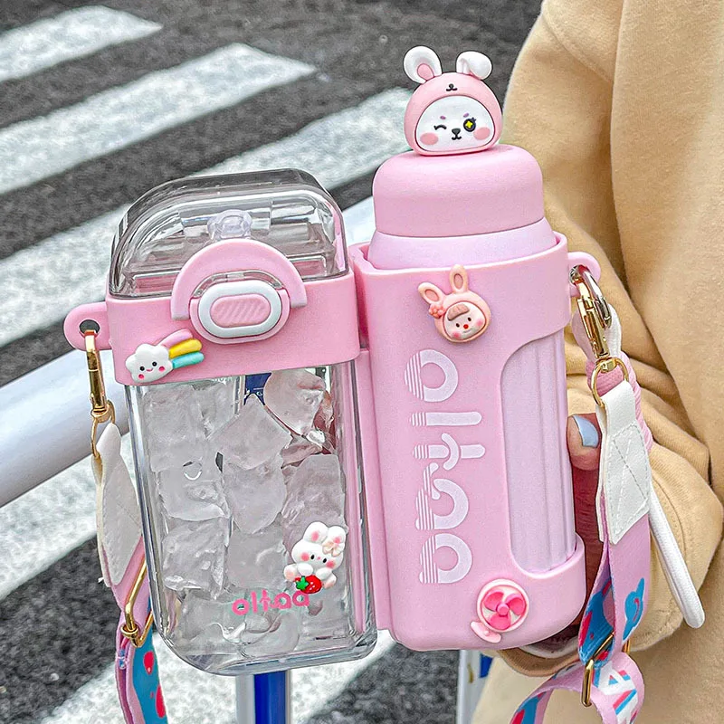 20oz Kids Cartoon Drinking Bottles Double Layers 316 Stainless Steel Water Thermos  Children Insulated Cups Portable Home School - AliExpress