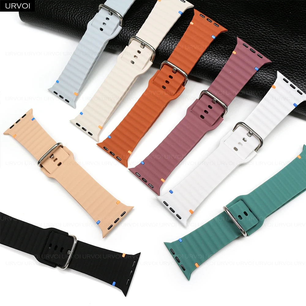 Strap for Apple Watch Ultra 1 Series 10 9 8 7 6 5 42MM 46MM Soft silicone band for iWatch pin buckle comfortable feel easy wear