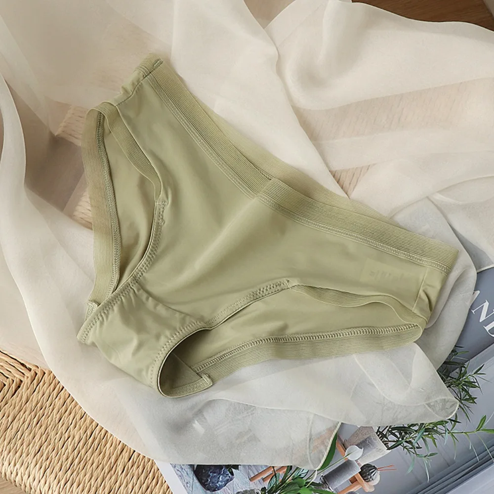

Retro Underpants For Girls Cotton Crotch Mid-waist Lace Simple Korean Underwear Ice Silk Women Mesh Panties Cute Briefs